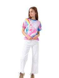 Hype Girls Moons T-Shirt (Pink/Blue/White) - Pink/Blue/White
