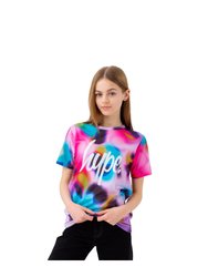 Hype Girls Neon Spots Script T-Shirt (Pink/Blue/White)
