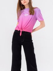 Hype Girls Scribble Cropped T-Shirt (Pink/Purple) - Pink/Purple