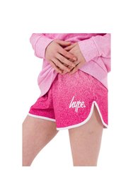 Hype Girls Speckle Fade Casual Shorts - Pink/White