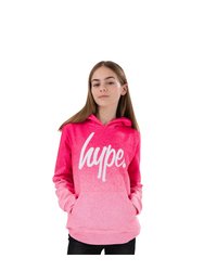 Hype Girls Speckle Fade Hoodie (Pink/White) - Pink/White