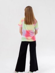 Hype Girls Spray Paint Script T-Shirt (Multicolored)