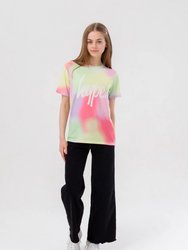 Hype Girls Spray Paint Script T-Shirt (Multicolored)