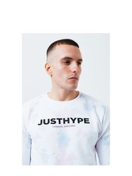 Hype Mens Miami Dye Sweatshirt (White/Pink/Dusky Blue)