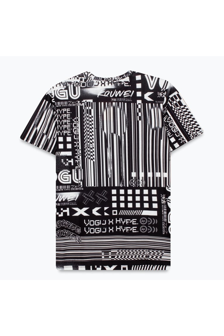 Hype Mens Mono Vogu T-Shirt (Black/White)