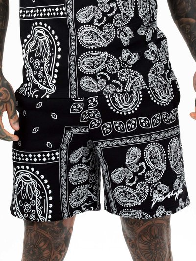 Hype Hype Mens Paisley Palm Scribble Shorts (Black/White) product