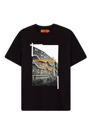 Hype Mens Youngs Teflon Oversized T-Shirt (Black/Orange/Gray) - Black/Orange/Gray