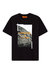 Hype Mens Youngs Teflon Oversized T-Shirt (Black/Orange/Gray) - Black/Orange/Gray