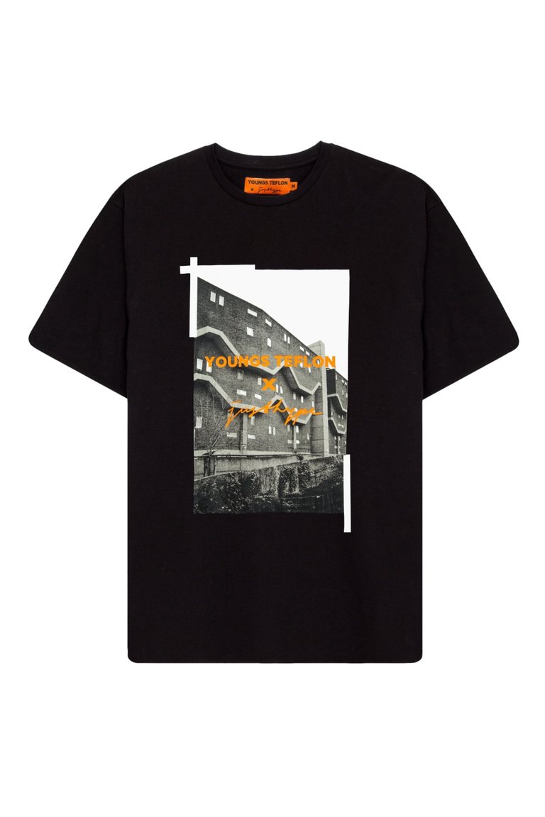 Hype Mens Youngs Teflon Oversized T-Shirt (Black/Orange/Gray) - Black/Orange/Gray