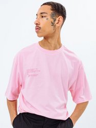 Hype Unisex Adult Back Print Continu8 Oversized T-Shirt (Pink) - Pink