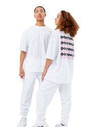 Hype Unisex Adult Continu8 Oversized T-Shirt (White)