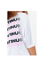 Hype Unisex Adult Continu8 Oversized T-Shirt (White)