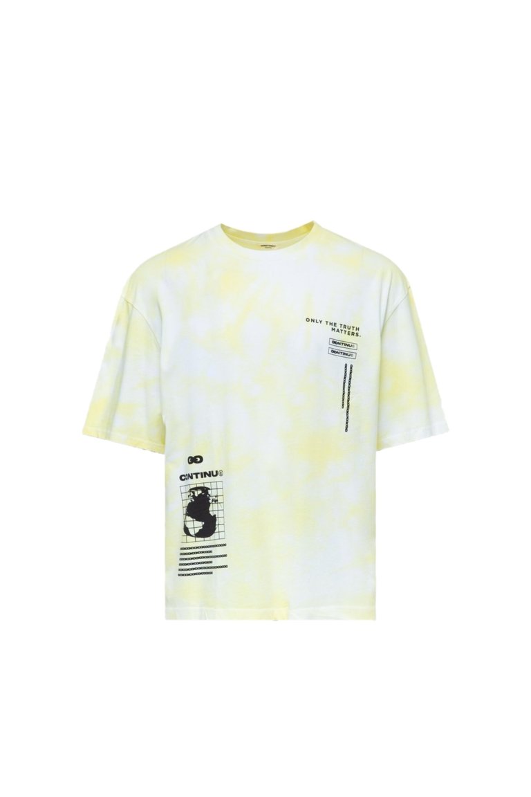 Hype Unisex Adult Print Continu8 Oversized T-Shirt (Yellow) - Yellow