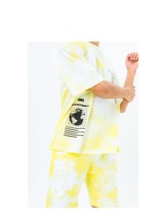 Hype Unisex Adult Print Continu8 Oversized T-Shirt (Yellow)