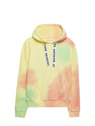 Hype Womens/Ladies Candy Tie Dye Pullover Hoodie (Light Yellow/Pale Pink/Lime Green)