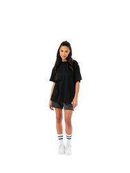 Hype Womens/Ladies Leopard Print Boxy T-Shirt (Black)