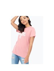 Hype Womens/Ladies Script T-Shirt  - Pink