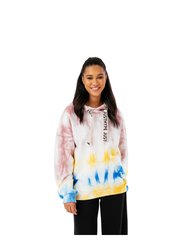 Hype Womens/Ladies Tie Dye Hoodie - Pink/blue/yellow