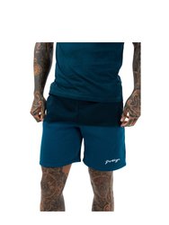 Mens Fade Casual Shorts - Teal/Black