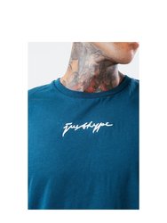 Mens Scribble T-Shirt - Teal