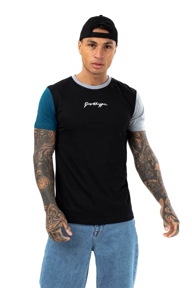 Mens Thompson Splice Scribble T-Shirt - Black