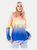 Multi Gradient Girls Pullover Hoodie - Blue/Yellow/Peach