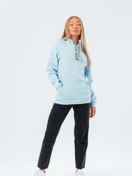 Womens Drawstring Pullover Hoodie - Petrol - Blue