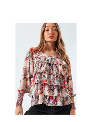 Womens/Ladies Antique Bloom Blouse - Multicolored