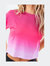 Womens/Ladies Fade Oversized Crop T-Shirt