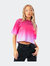 Womens/Ladies Fade Oversized Crop T-Shirt