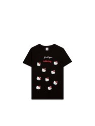 Womens/Ladies Hello Kitty T-Shirt - Black/White - Black/White