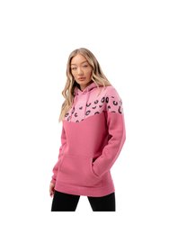 Womens/Ladies Leopard Print Panelled Hoodie - Pink