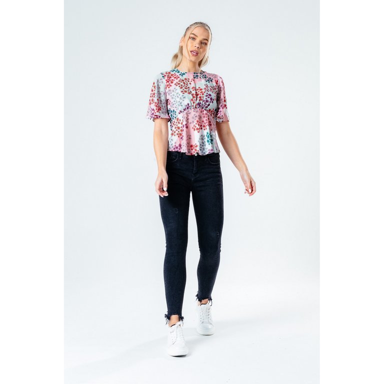 Womens/Ladies Paint Daisy Blouse - Multi