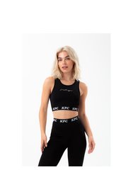 Womens/Ladies Repeat Logo KFC Bralette - Black/White - Black/White