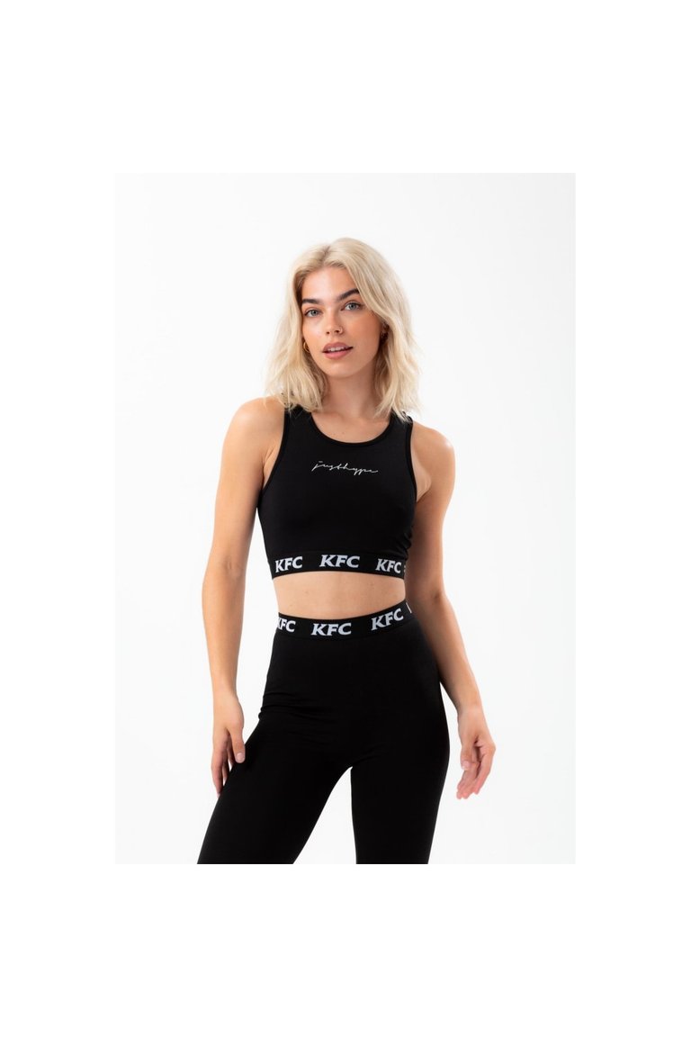 Womens/Ladies Repeat Logo KFC Bralette - Black/White - Black/White