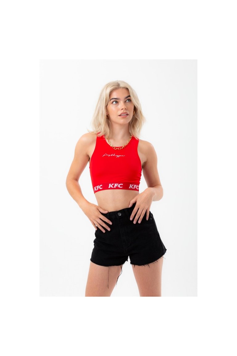 Womens/Ladies Repeat Logo KFC Bralette - Red/White - Red/White