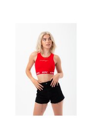 Womens/Ladies Repeat Logo KFC Bralette - Red/White - Red/White