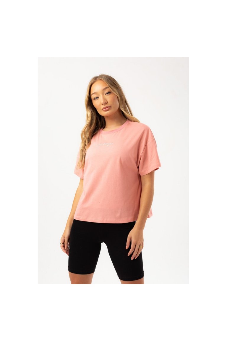 Womens/Ladies Scribble Boxy T-Shirt - Blush - Blush