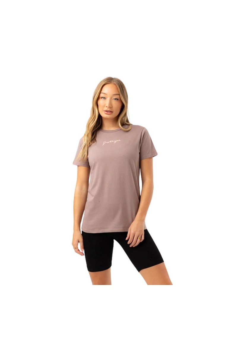 Womens/Ladies Scribble Boxy T-Shirt - Brown - Brown