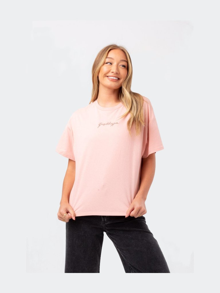 Womens/Ladies Scribble Boxy T-Shirt - Rose - Rose