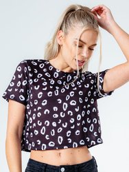 Womens/Ladies Spotted Cropped T-Shirt