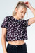 Womens/Ladies Spotted Cropped T-Shirt