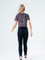 Womens/Ladies Spotted Cropped T-Shirt