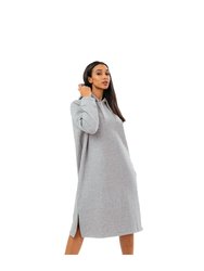 Womens Oversized Hoodie Dress - Gray - Gray