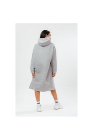 Womens Oversized Hoodie Dress - Gray
