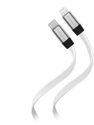 6 Ft. Flexi USB-C To Lightning Flat Cable - White - White