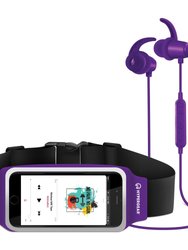 ActiveGear Wireless Earphones + Sport Belt - Purple