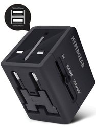 All-In-One World Travel Adapter Black