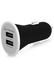 Dual USB 2.4A Rubberized Vehicle Charger Gen-2 - Black