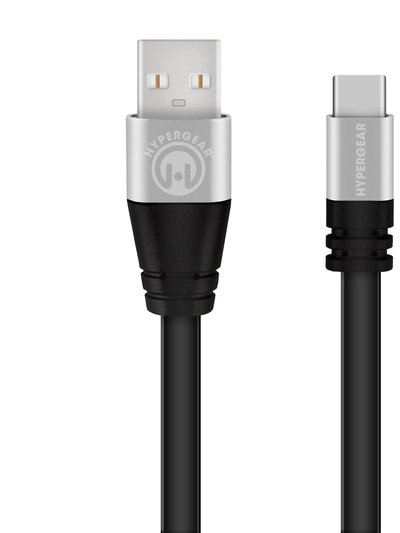 Hypergear Flexi USB-A To USB-C Charge/Sync Flat Cable 10ft B product